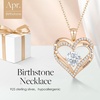image:imageCDE 18K Rose Gold Heart Pendant Necklaces Gift Birthstone Jewelry Gift04AprSterling Silver