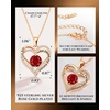 image:imageCDE 18K Rose Gold Heart Pendant NecklacesBirthstone Jewelry Gifts for Wife0107JanJulRuby RedRose Gold