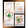 image:imageCDE 18K Rose Gold Heart Pendant NecklacesBirthstone Jewelry Gifts for Wife05MayEmerald GreenRose Gold