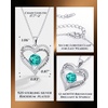 image:imageCDE 18K Rose Gold Heart Pendant NecklacesBirthstone Jewelry Gifts for Wife12DecZircon Blue