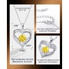 image:imageCDE 18K Rose Gold Heart Pendant NecklacesBirthstone Jewelry Gifts for WifeSliver11Nov