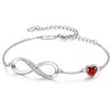 image:imageCDE 925 Sterling Silver Infinity Birthstone Bracelet Jewelry Gift for Women0107JanJulRuby Red