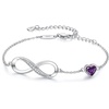 image:imageCDE 925 Sterling Silver Infinity Birthstone Bracelet Jewelry Gift for Women02FebTanzanite Purple