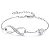 image:imageCDE 925 Sterling Silver Infinity Birthstone Bracelet Jewelry Gift for Women04AprClear White