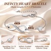 image:imageCDE 925 Sterling Silver Infinity Birthstone Bracelet Jewelry Gift for Women04AprClear White