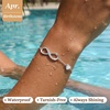 image:imageCDE 925 Sterling Silver Infinity Birthstone Bracelet Jewelry Gift for Women04AprClear White