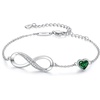 image:imageCDE 925 Sterling Silver Infinity Birthstone Bracelet Jewelry Gift for Women05MayEmerald Green