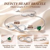 image:imageCDE 925 Sterling Silver Infinity Birthstone Bracelet Jewelry Gift for Women05MayEmerald Green
