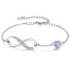 image:imageCDE 925 Sterling Silver Infinity Birthstone Bracelet Jewelry Gift for Women06JunAlexandrite Light Purple
