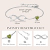 image:imageCDE 925 Sterling Silver Infinity Birthstone Bracelet Jewelry Gift for Women08AugPeridot Green