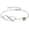 image:imageCDE 925 Sterling Silver Infinity Birthstone Bracelet Jewelry Gift for Women08AugPeridot Green