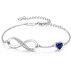 image:imageCDE 925 Sterling Silver Infinity Birthstone Bracelet Jewelry Gift for Women09SetSapphire Blue