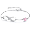 image:imageCDE 925 Sterling Silver Infinity Birthstone Bracelet Jewelry Gift for Women10OctVintage Pink