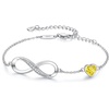 image:imageCDE 925 Sterling Silver Infinity Birthstone Bracelet Jewelry Gift for Women11NovCitrine Yellow
