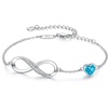 image:imageCDE 925 Sterling Silver Infinity Birthstone Bracelet Jewelry Gift for Women12DecZircon Blue