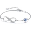 image:imageCDE 925 Sterling Silver Infinity Birthstone Bracelet Jewelry Gift for WomenCrystalBlue