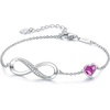 image:imageCDE 925 Sterling Silver Infinity Birthstone Bracelet Jewelry Gift for WomenCrystalPurple