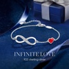 image:imageCDE 925 Sterling Silver Infinity Birthstone Bracelet Jewelry Gift for WomenCrystalRed