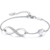 image:imageCDE 925 Sterling Silver Infinity Birthstone Bracelet Jewelry Gift for WomenCrystalWhite