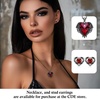 image:imageCDE Angel Wing Black Gothic Heart Birthstone Stud Earrings HypoallergenicBlack0107JanJuly Ruby Red Birthstone