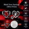 image:imageCDE Angel Wing Black Gothic Heart Birthstone Stud Earrings HypoallergenicBlack0107JanJuly Ruby Red Birthstone