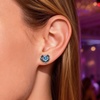 image:imageCDE Angel Wing Black Gothic Heart Birthstone Stud Earrings HypoallergenicBlack03MarAquamarineLight Blue Birthstone