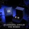 image:imageCDE Angel Wing Black Gothic Heart Birthstone Stud Earrings HypoallergenicBlack04AprWhite Birthstone
