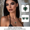 image:imageCDE Angel Wing Black Gothic Heart Birthstone Stud Earrings HypoallergenicBlack05MayEmerald Green Birthstone