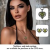image:imageCDE Angel Wing Black Gothic Heart Birthstone Stud Earrings HypoallergenicBlack08AugPeridot Green Birthstone