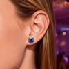 image:imageCDE Angel Wing Black Gothic Heart Birthstone Stud Earrings HypoallergenicBlack09SeptSpahhire Blue Birthstone