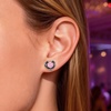 image:imageCDE Angel Wing Black Gothic Heart Birthstone Stud Earrings HypoallergenicBlack10OctOpal Pink Birthstone