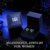image:imageCDE Angel Wing Black Gothic Heart Birthstone Stud Earrings HypoallergenicBlack12DecBlue Zircon Birthstone