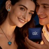 image:imageCDE Angel Wing Black Gothic Heart Birthstone Stud Earrings HypoallergenicBlack12DecBlue Zircon Birthstone