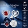 image:imageCDE Angel Wing Black Gothic Heart Birthstone Stud Earrings HypoallergenicWhite0107JanJuly Ruby Red Birthstone