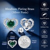 image:imageCDE Angel Wing Black Gothic Heart Birthstone Stud Earrings HypoallergenicWhite05MayEmerald Green Birthstone