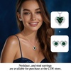 image:imageCDE Angel Wing Black Gothic Heart Birthstone Stud Earrings HypoallergenicWhite05MayEmerald Green Birthstone