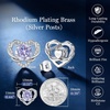 image:imageCDE Angel Wing Black Gothic Heart Birthstone Stud Earrings HypoallergenicWhite06JuneAlexandrite Light Purple Birthstone
