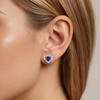 image:imageCDE Angel Wing Black Gothic Heart Birthstone Stud Earrings HypoallergenicWhite09SeptSpahhire Blue Birthstone
