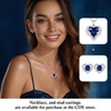 image:imageCDE Angel Wing Black Gothic Heart Birthstone Stud Earrings HypoallergenicWhite09SeptSpahhire Blue Birthstone