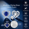 image:imageCDE Angel Wing Black Gothic Heart Birthstone Stud Earrings HypoallergenicWhite09SeptSpahhire Blue Birthstone