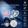 image:imageCDE Angel Wing Black Gothic Heart Birthstone Stud Earrings HypoallergenicWhite10OctOpal Pink Birthstone