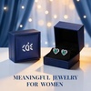 image:imageCDE Angel Wing Black Gothic Heart Birthstone Stud Earrings HypoallergenicWhite12DecBlue Zircon Birthstone