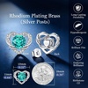image:imageCDE Angel Wing Black Gothic Heart Birthstone Stud Earrings HypoallergenicWhite12DecBlue Zircon Birthstone