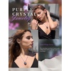 image:imageCDE Angel Wings Heart Birthstone Pendant Necklace Gift for WomenBlack02FebAmethsy Purple Birthstone