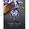 image:imageCDE Angel Wings Heart Birthstone Pendant Necklace Gift for WomenBlack02FebAmethsy Purple Birthstone