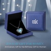image:imageCDE Angel Wings Heart Birthstone Pendant Necklace Gift for WomenBlack03AquamarineLight Blue Birthstone