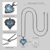 image:imageCDE Angel Wings Heart Birthstone Pendant Necklace Gift for WomenBlack03AquamarineLight Blue Birthstone