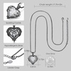 image:imageCDE Angel Wings Heart Birthstone Pendant Necklace Gift for WomenBlack04White Birthstone