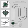 image:imageCDE Angel Wings Heart Birthstone Pendant Necklace Gift for WomenBlack05Emerald Green Birthstone