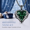 image:imageCDE Angel Wings Heart Birthstone Pendant Necklace Gift for WomenBlack05Emerald Green Birthstone